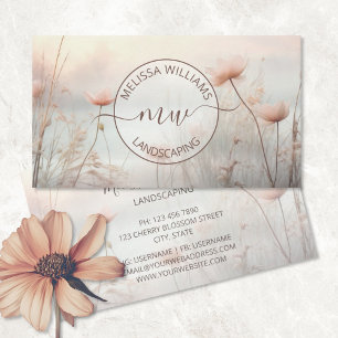 Cartão De Visita Logotipo de Flores Silvestres Sonhadoras
