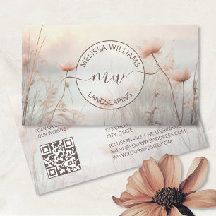 Cartão De Visita Logotipo de Flores Silvestres Sonhadoras