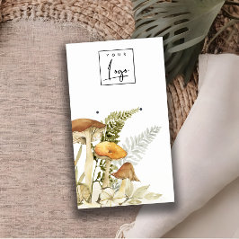 Cartão De Visita Logotipo de Folhagem de Fern Mushroom Mostra