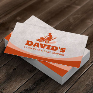 Cartão De Visita Logotipo de força deslizante Retro Lawn Care & Lan