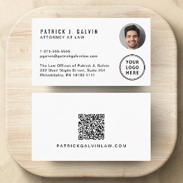 Cartão De Visita Logotipo de Foto com Código QR Profissional