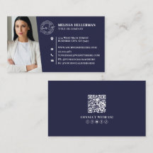Logotipo de Foto de Código QR Profissional Azul Ma