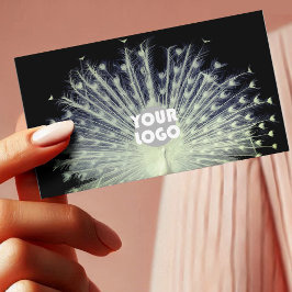 Cartão De Visita Logotipo de foto de pavão bonito excepcional em pr