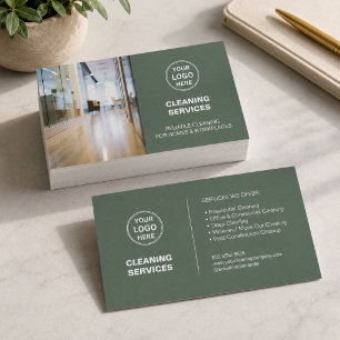 Cartão De Visita Logotipo de Foto de Serviços de Limpeza Modernos V