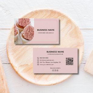 Cartão De Visita Logotipo de foto personalizada QR de confeiteiro d