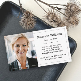 Cartão De Visita Logotipo de foto personalizado branco fino borda e