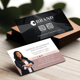 Cartão De Visita Logotipo de foto profissional moderno e códigos QR