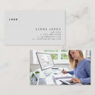 Cartão De Visita Logotipo de Foto Profissional Moderno Minimalista