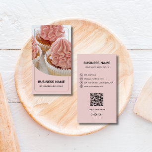 Cartão De Visita Logotipo de Foto QR de Chef de Pastelaria de Padar