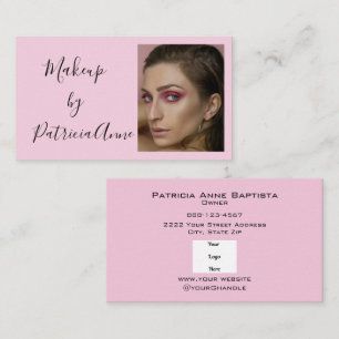 Cartão De Visita Logotipo de Fotografia de Maquiagem com Letra Curs