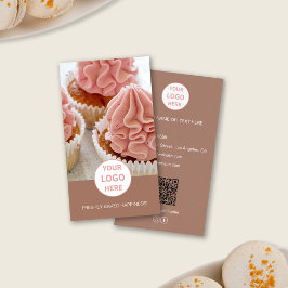 Cartão De Visita Logotipo de Fotografia Personalizado da Bakery QR