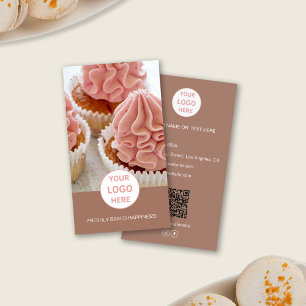 Cartão De Visita Logotipo de Fotografia Personalizado da Bakery QR 
