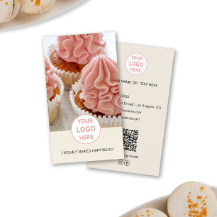 Cartão De Visita Logotipo de Fotografia Personalizado da Bakery QR