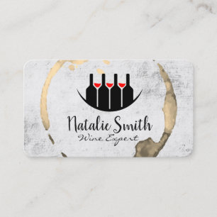 Cartão De Visita Logotipo de Garrafas de Vinho Mancha de Vinho