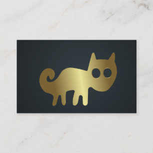 Cartão De Visita Logotipo de Gato Dourado