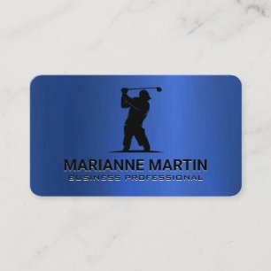 Cartão De Visita Logotipo de Golfe   Atletas Esportivos   Metálico 