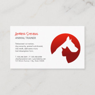 Cartão De Visita Logotipo de Hugging de Gato de Cão
