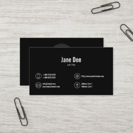 Cartão De Visita Logotipo de ícones clássicos de Black Business