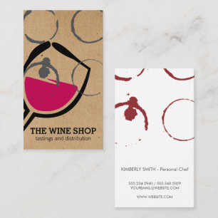 Cartão De Visita Logotipo de Ilustração de Vinho  Mancha de vinho