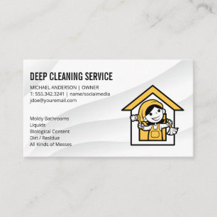 Cartão De Visita Logotipo de Ilustração Maid e Home