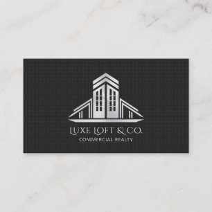 Cartão De Visita Logotipo de Imóveis Abstrato   Fibra de Carbono