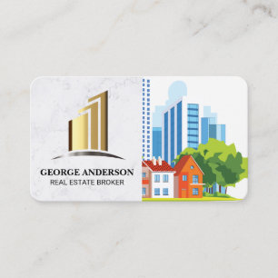 Cartão De Visita Logotipo de Imóveis Edifícios de Propriedades pa
