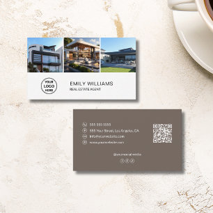 Cartão De Visita Logotipo de Imóveis Foto QR Mídia Social