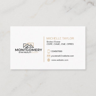 Cartão De Visita Logotipo de Imóveis Profissional Elegante Corretor