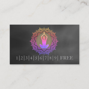 Cartão De Visita Logotipo de Instrutor de YOGA de Mandala em Aquare