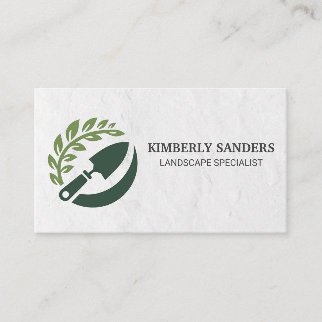 Cartão De Visita Logotipo de Jardineiro | Paisagismo | Árvores (Frente)