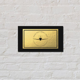 Cartão De Visita Logotipo de Jato de Aviação - Faux Gold Foil Car