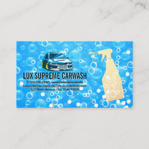 Cartão De Visita Logotipo de Lavagem Automática   Bolhas de Sabão  