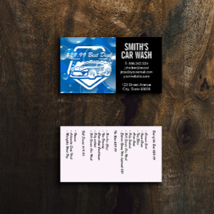 Cartão De Visita Logotipo de lavagem automática de carro   Bolhas d