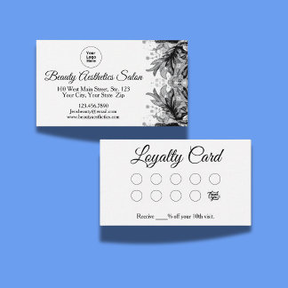 Cartão De Visita Logotipo de Lealdade Preto e Branco de Apreciação 