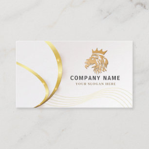 Cartão De Visita Logotipo de Leão Dourado Monogram Professional Gol