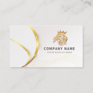 Cartão De Visita Logotipo de Leão Dourado Monogram Professional Gol