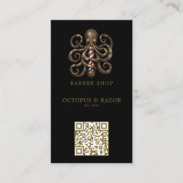 Cartão De Visita Logotipo de Loja de Barbeiro Polvo de Bronze Moder