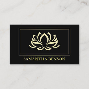 Cartão De Visita Logotipo de Lótus Elegante Yoga Sanando Saúde Medi