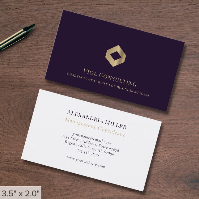Cartão De Visita Logotipo de luxo elegante (Criador carregado)