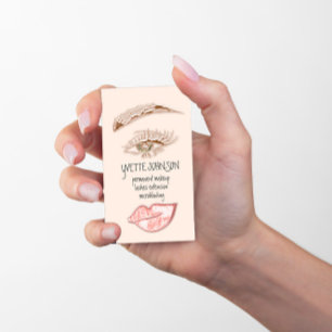 Cartão De Visita Logotipo de Makeup Brows QRCode Pó Oceano Índico E