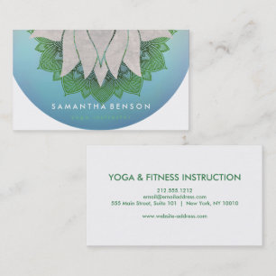 Cartão De Visita Logotipo de Mandala de Flor de Lótus Elegante Yoga