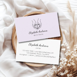 Cartão De Visita Logotipo de mãos minimalistas - Birth Doula, parte