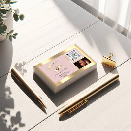 Cartão De Visita Logotipo de Maquiagem de Olimpíada Eyelash Castanh