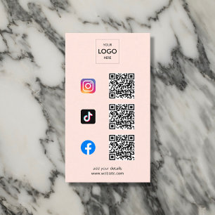 Cartão De Visita Logotipo de marca de código QR para mídia social