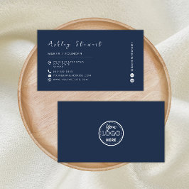 Cartão De Visita Logotipo de marca profissional azul de Marinho min