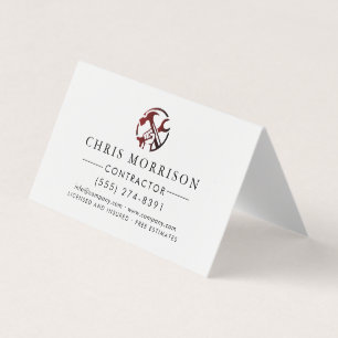 Cartão De Visita Logotipo de Marketing para Negócios de Construção