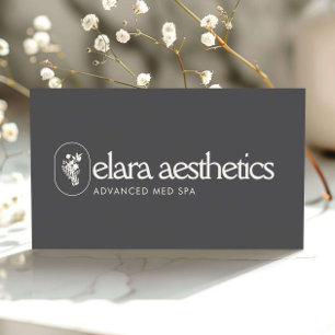 Cartão De Visita Logotipo de Med Spa Minimalista Cuidados com a Pel