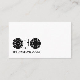 Cartão De Visita Logotipo de Mesa Giratória de DJ Minimalista Códig