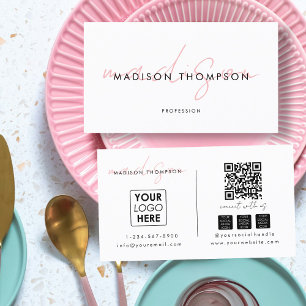 Cartão De Visita Logotipo de mídia social de código QR de script mo