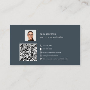 Cartão De Visita Logotipo de mídia social de foto de código QR co